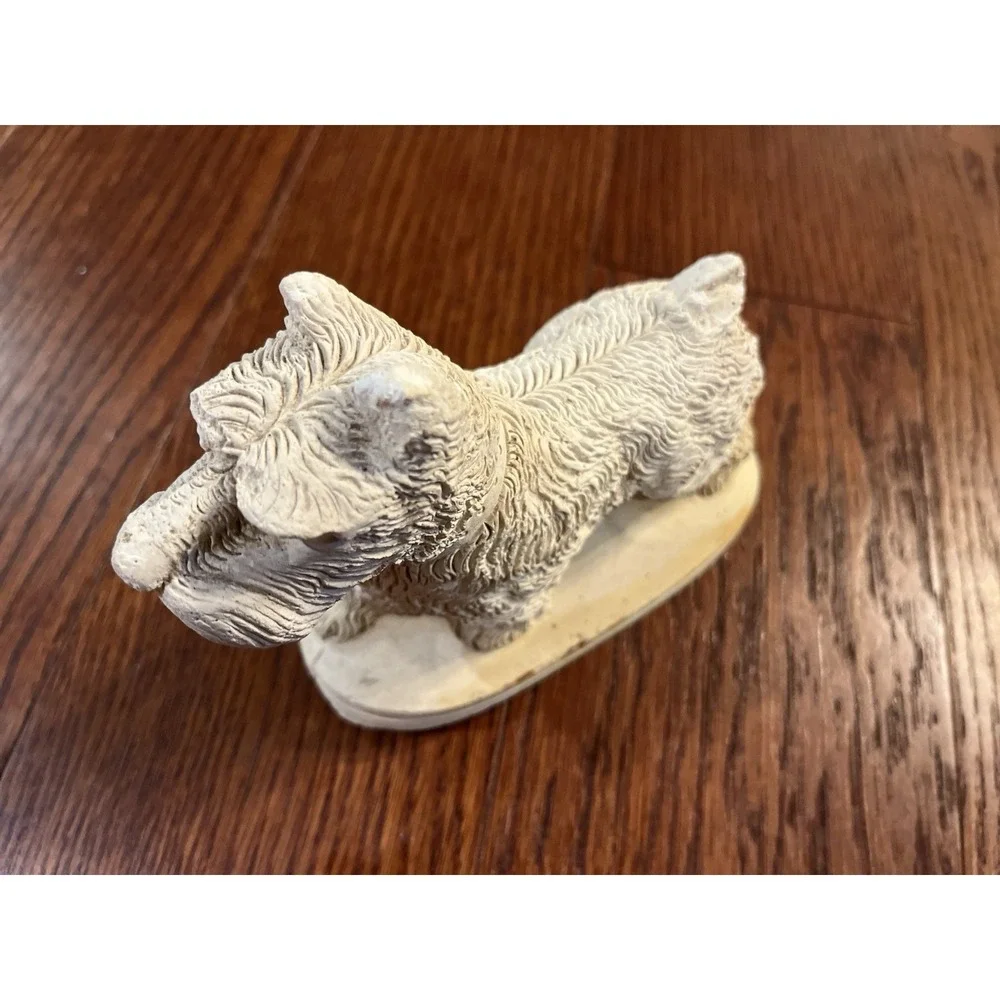 Vintage Chalkware Statue Scotty Dog Figurine 5
